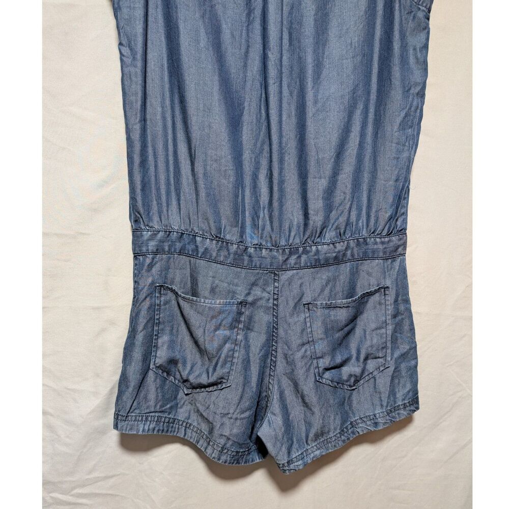 True Religion Blue Sleeveless Chambray‎ Denim Tencel Romper Women's Small - Picture 9 of 11